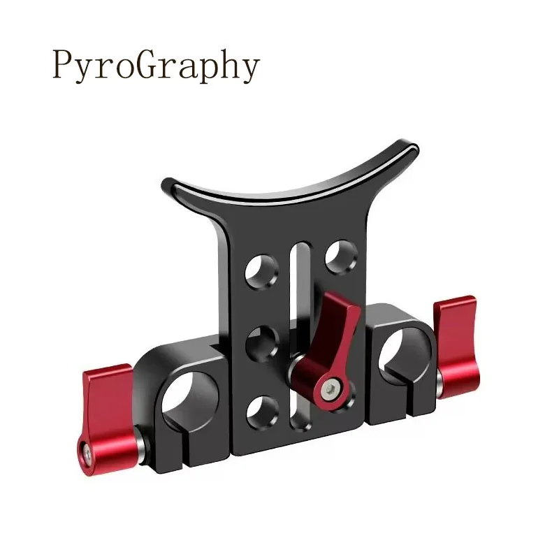 PyroGraphy Lens Support Lens Bracket with 15mm Rod Clamp 48mm Height Adjustable 60mm Dual-rod Center DistanceforShoulder Rig Kit