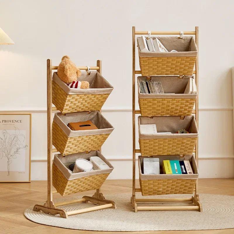 

Hand Woven Storage Basket Children's Toys Storage Rack Living Room Bedroom Seam Dirty Clothes Basket Home Snack Rack