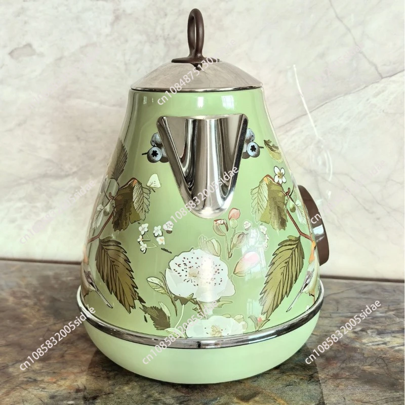 ملصق ريترو لايت فاخر مضاد للجفاف غلاية كهربائية 2L 304 غلاية منزلية من الفولاذ المقاوم للصدأ قابس الاتحاد الأوروبي مع عرض درجة الحرارة