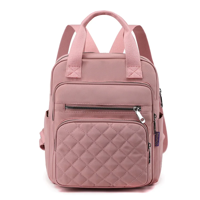 Fashion Women Backpack Large Capacity Plaid Handbags Multifunction Student School Bag Waterproof Anti-theft Outdoor Travel Back