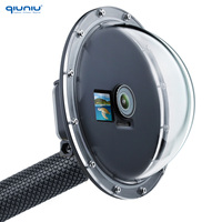 QIUNIU Waterproof Dome Port for DJI Osmo Action 3/4/5/1 Camera Underwater Diving Housing Case Lens Cover Hand Grip Dome Port