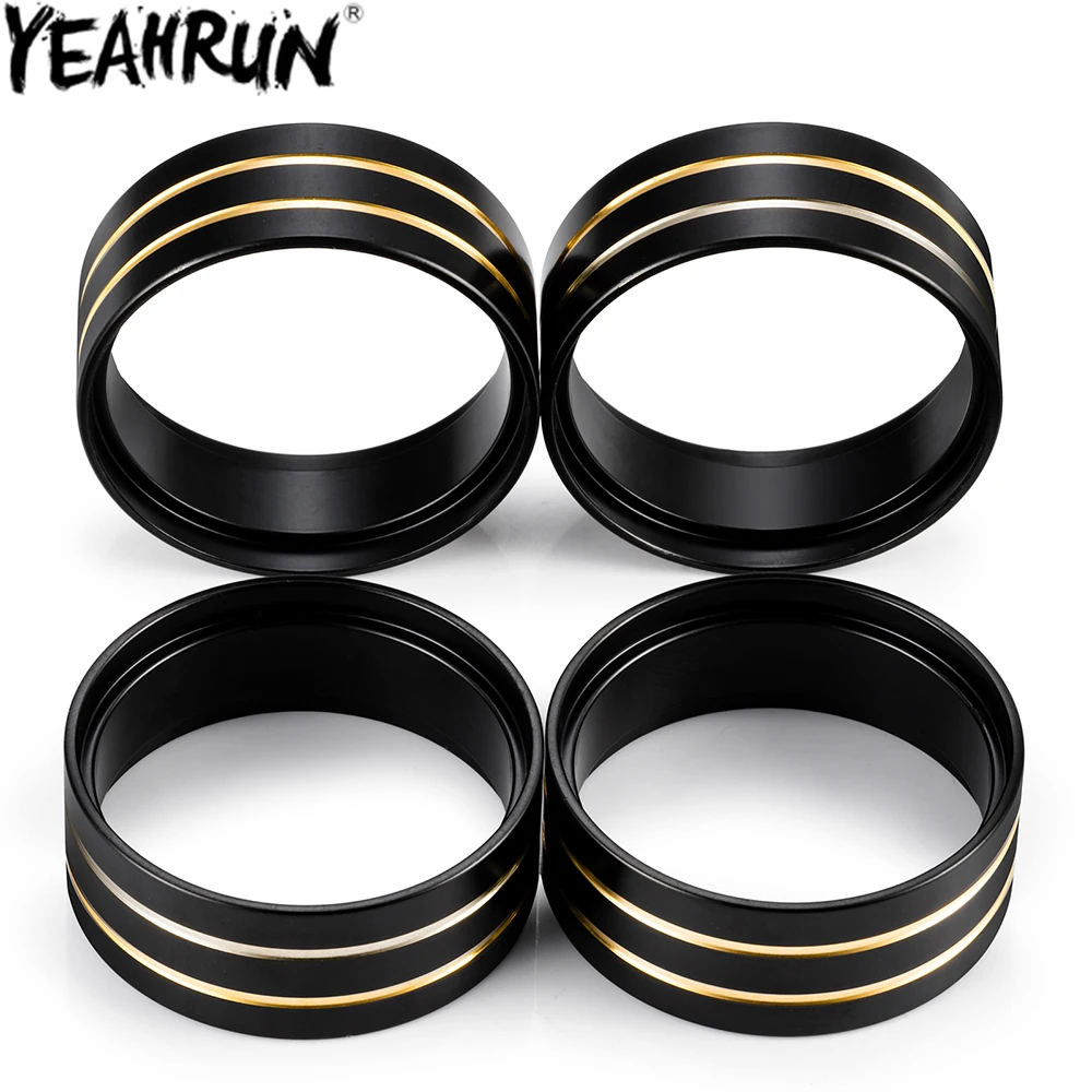 

YEAHRUN 4Pcs 1.3Inch Brass Internal Beadlock Ring Weighted Clamp Ring Fit 1.3" Wheel Rim for TRX4M SCX24 1/24 1/18 RC Crawler