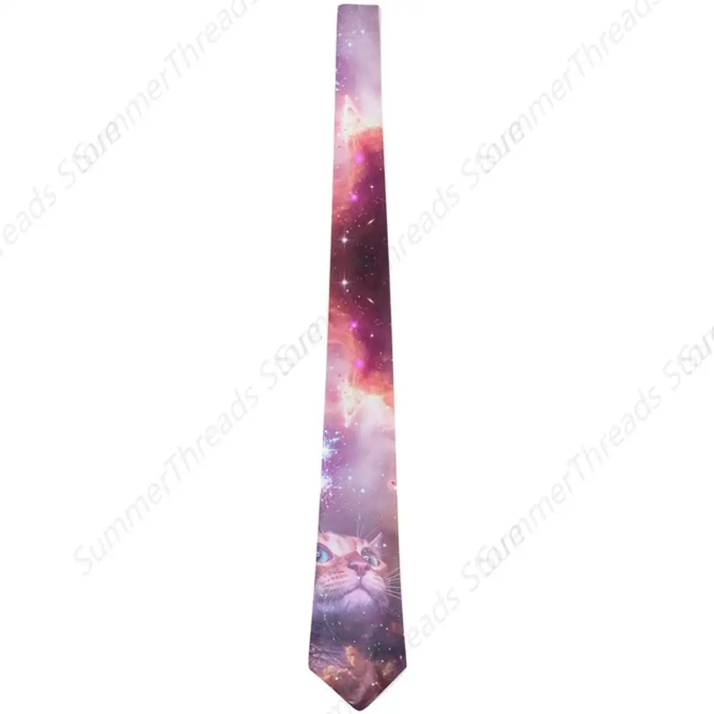 Galaxy Cat All Over Neck Tie Multi Standard One Size