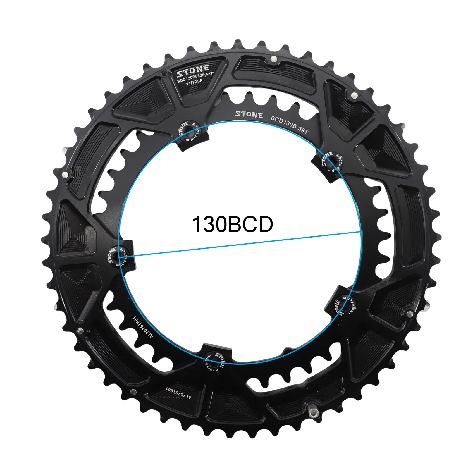 Stone 130bcd Bike Double Chainring Round for Shimano 11 12 Speed Folding Road Bicycle for Sram 58-44t 56-42t 55 T 54-40t 53-39T