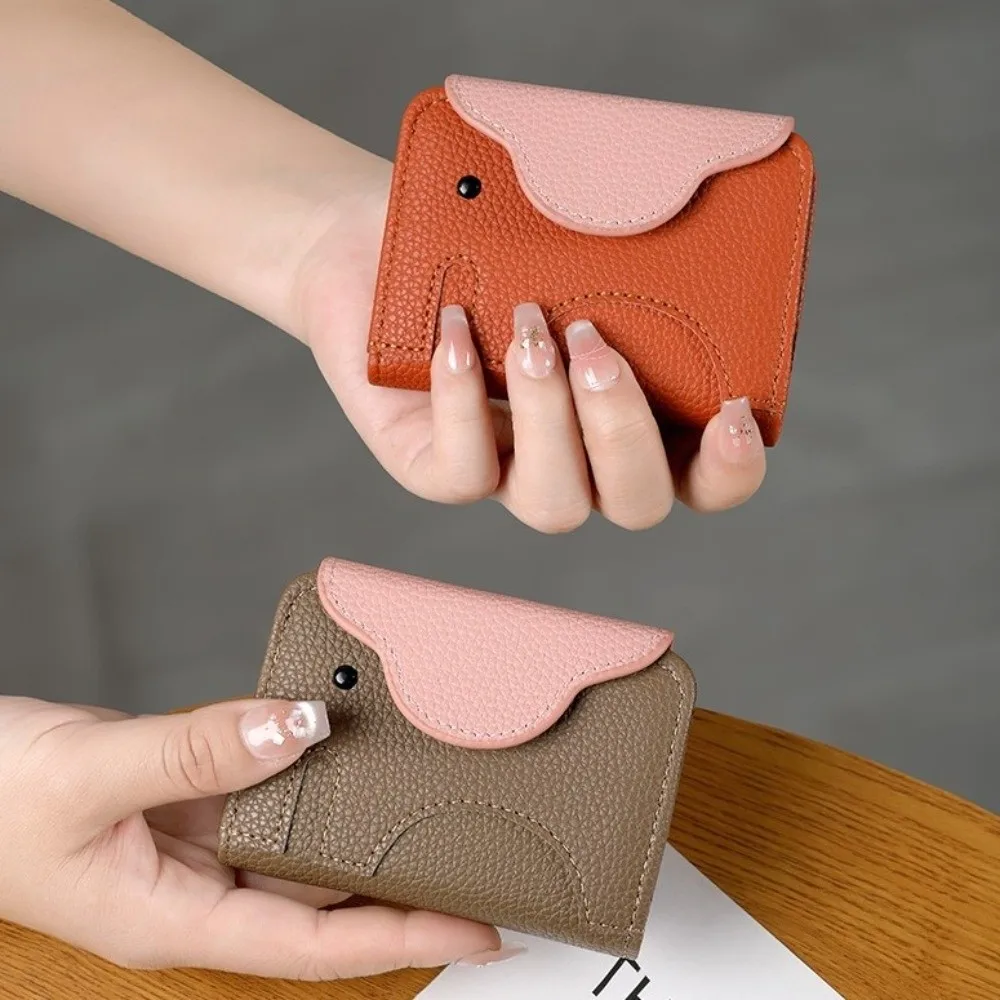

Portable Cartoon Elephant Wallet Leather Multi-card Slots Organ Card Holder Coin Purse Korean Style PU Card Bag Dating