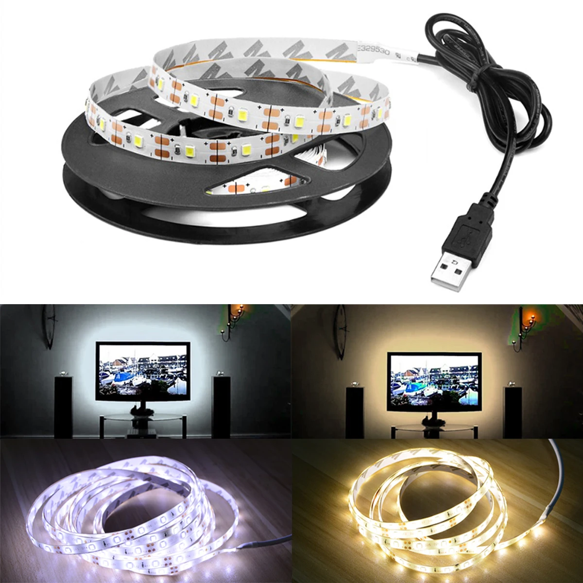 

1M 2M 3M 4M 5M 5V USB Led Strip Light 2835 Flexible Lighting Ribbon TV Background Tape Home Room Wall Decor Night Lights