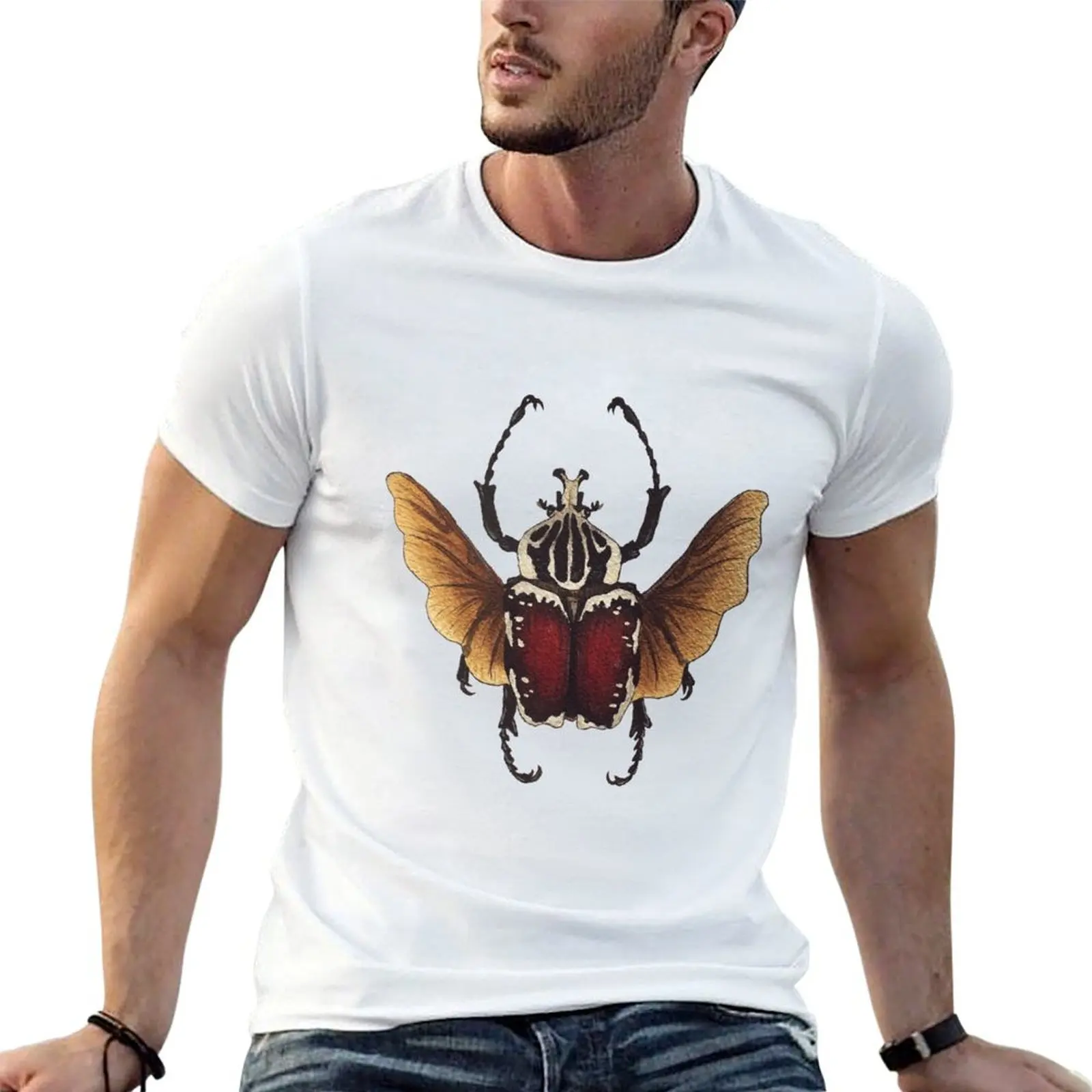 Goliathus dynistae Goliath beetle watercolor T-Shirt Fashion Simple Casual Tee Shirt
