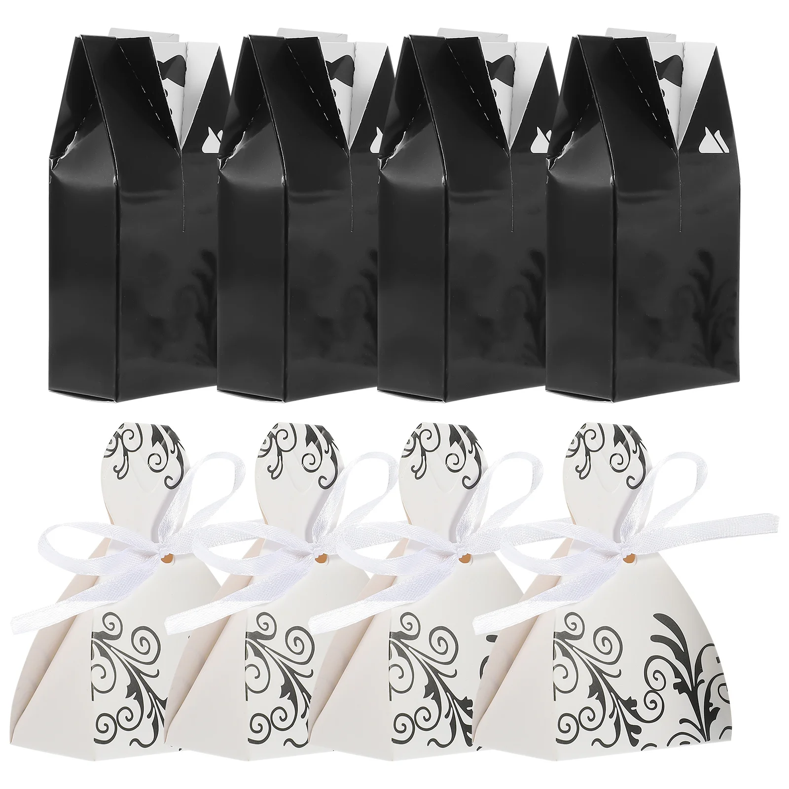 

100Pcs Chinese Style Gift Handle Boxes Unique Hollow Candy Boxes for Wedding Engagement Prom Holiday Candy Gift Set