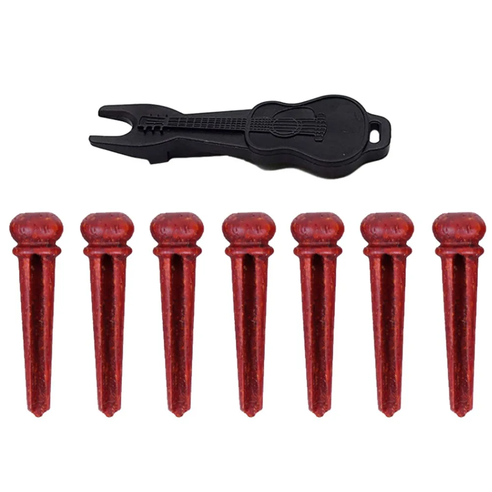 

7Pcs Guitar Bridge Pins Wood Classic Vintage Style String Studs Acoustic Guitar Replacement Bridge Puller Pins