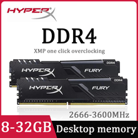 HyperX DDR4 FURY RAM Desktop RAM 8GB 32GB 16GB 3600 3200 2666MHz Memory 288Pin Desktop Memory PC4-25600 21300 28800 DIMM