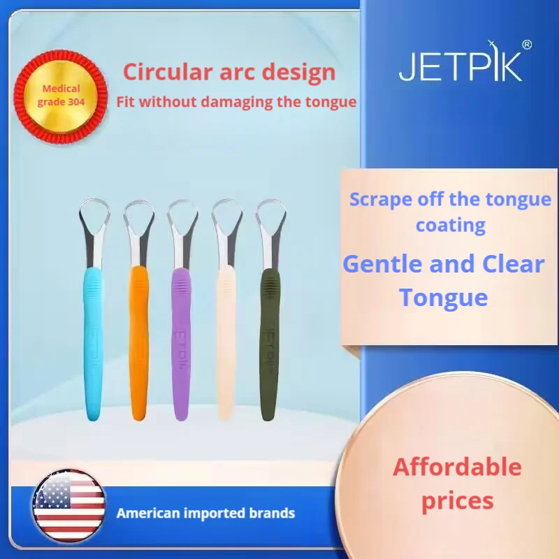 JETPIK Tongue Scraper,Tongue Cleaner Helps Fight Bad Breath Healthy Oral Hygiene Brush