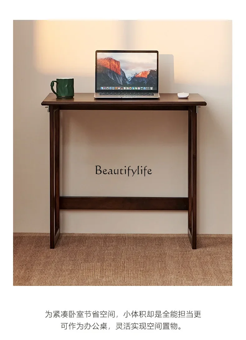 LJYNoir noyer pliable simple bureau d'étude pour enfants en bois massif