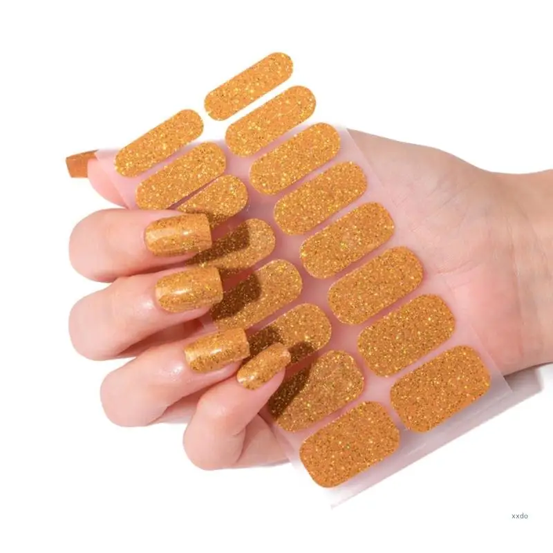 Tiras de unhas de gel semicuradas Adesivos de unhas de gel Envoltórios de unhas 16 adesivos Decoração