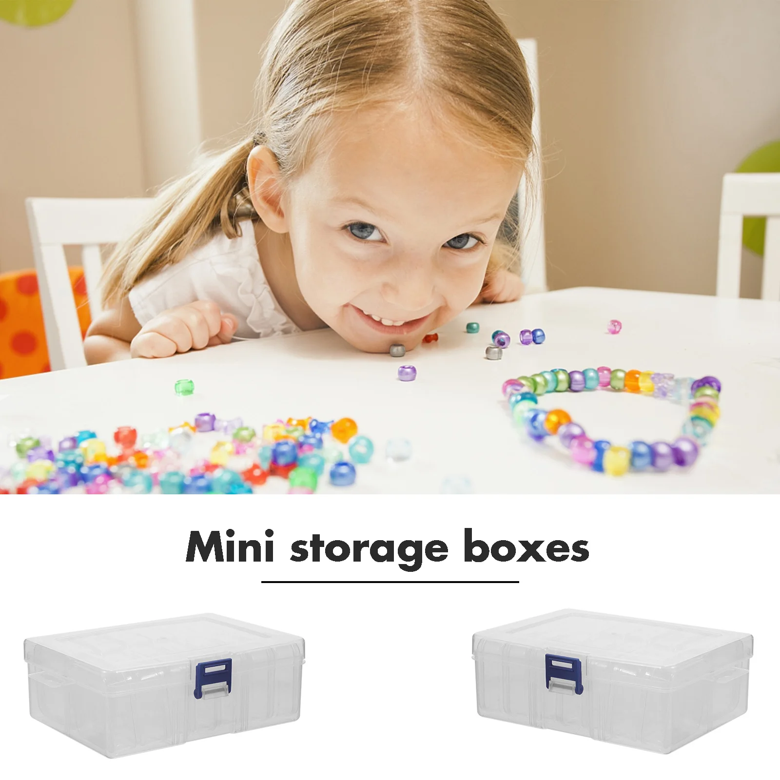 

1 set Mini Jewelry Storage Box Transparent Pp Beads Organizer Earring Ring Holder Multifunctional Small Plastic Container Clear