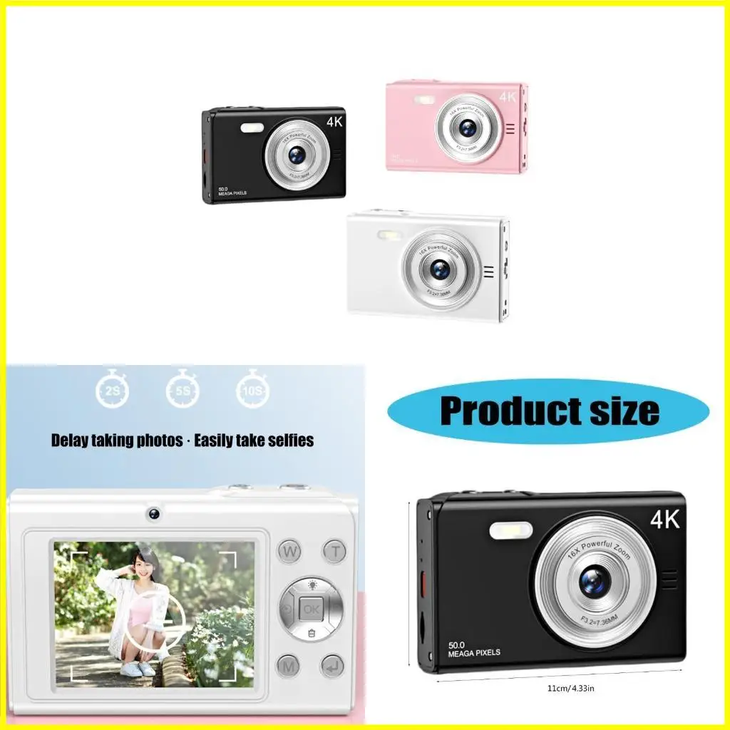  Kids Camera 48MP 1080P 2 Lens with 32GB Card Support Camera