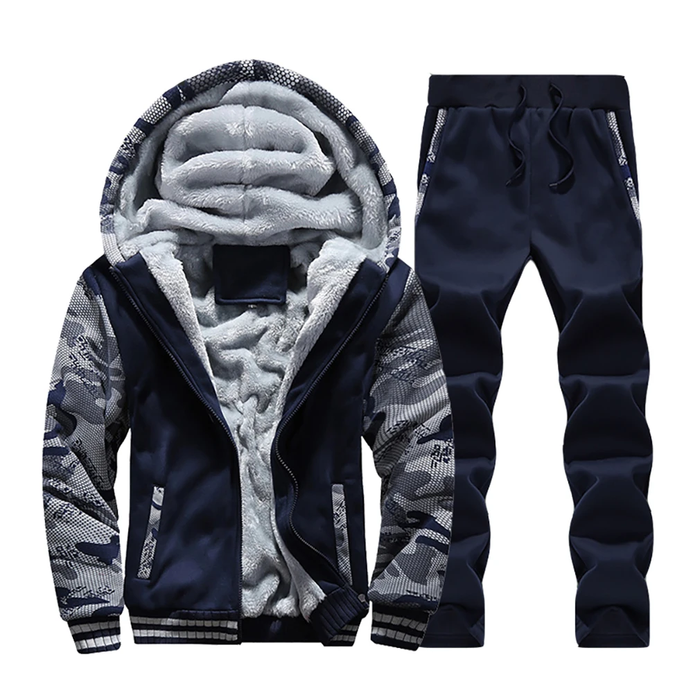 Men\'s Camouflage SweatSuit Sport Hoodies Pants Two Piece Set Outdoor Sports Suit Jogging Suit Sweatshirts Tactical Clothing