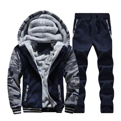 Men's Camouflage SweatSuit Sport Hoodies Pants Two Piece Set Outdoor Sports Suit Jogging Suit Sweatshirts Tactical Clothing