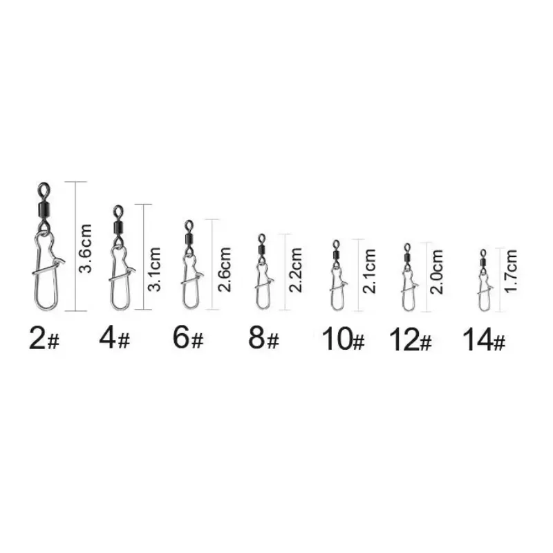 50 قطعة الفولاذ المقاوم للصدأ بايك معدات صيد الأسماك اكسسوارات موصل دبوس تحمل وصلة دوّارة لصيد الأسماك المفاجئة بالجملة #6