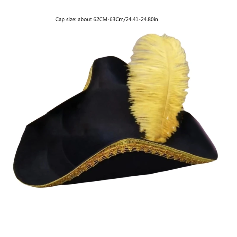 S1Y1 Colonial Tricorn Hat Funny Halloween Hat Adult Carnivals Hat for Photography