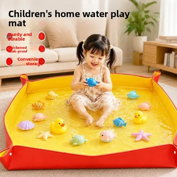 Water Play Mat for Kids Baby Space Beach Waterproof Sand Pit Indoor Home Use Toy Soft Comfortable Plastic Floor Mat