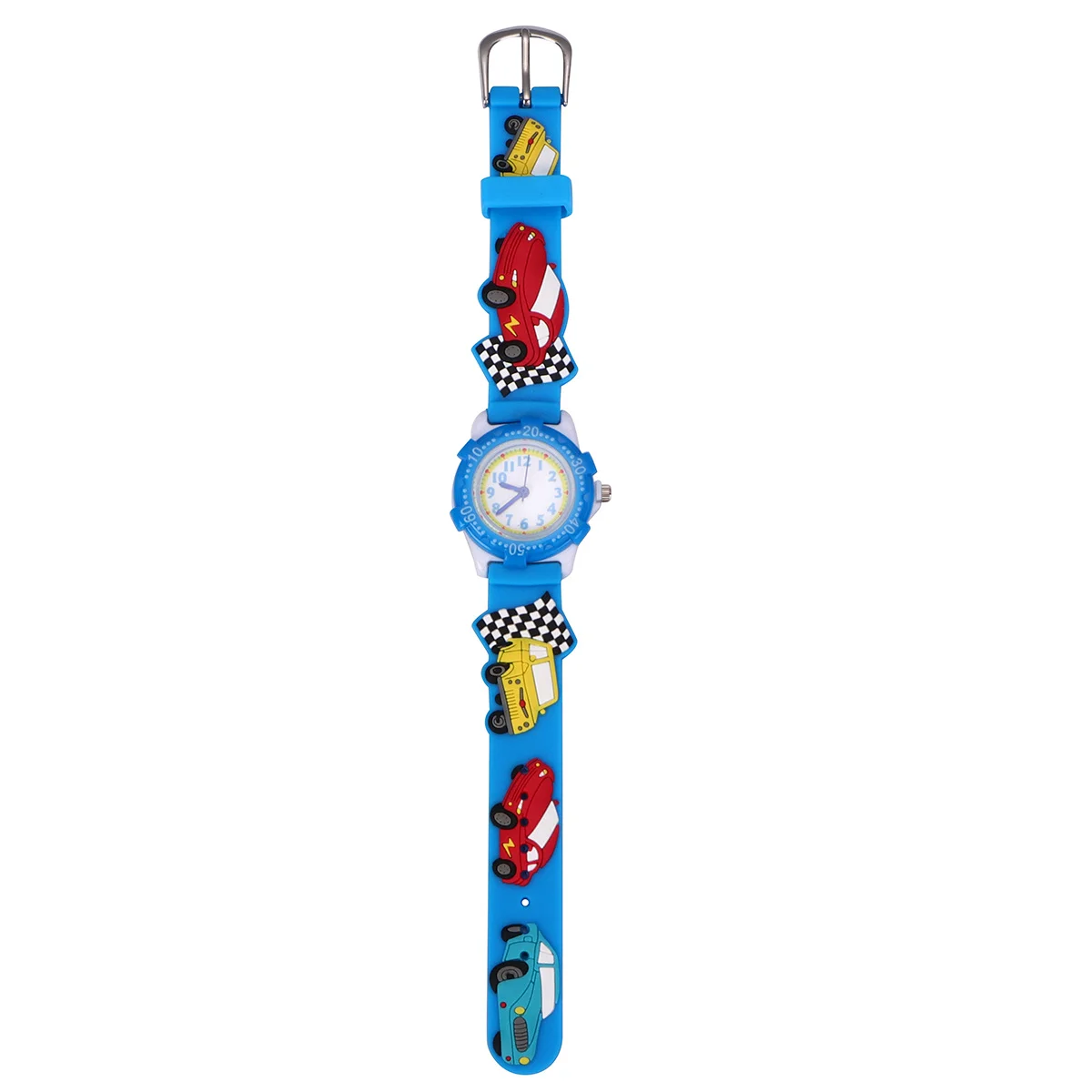 Cartoon 3D Kids Watch Blue Car Pattern Waterproof Light Design For Children Creative Wristwatch Gift For Boys Girls