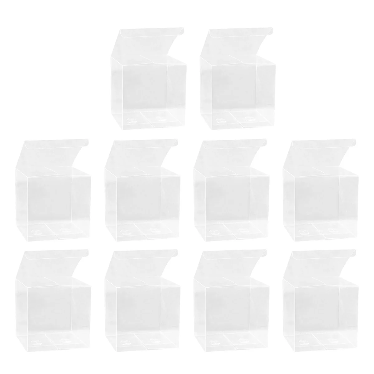 

10pcs Pvc Packaging 10X10X10Cm Transparent Cube Box For Gift Candy Cupcake Chocolate Clear Plastic Container Wedding Birthday