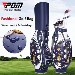 Pgm Golf Standard Bag Large Capacity Waterproof Women Travel Package Retractable Portable Golf Aviation Bag Cartoon Embroidery