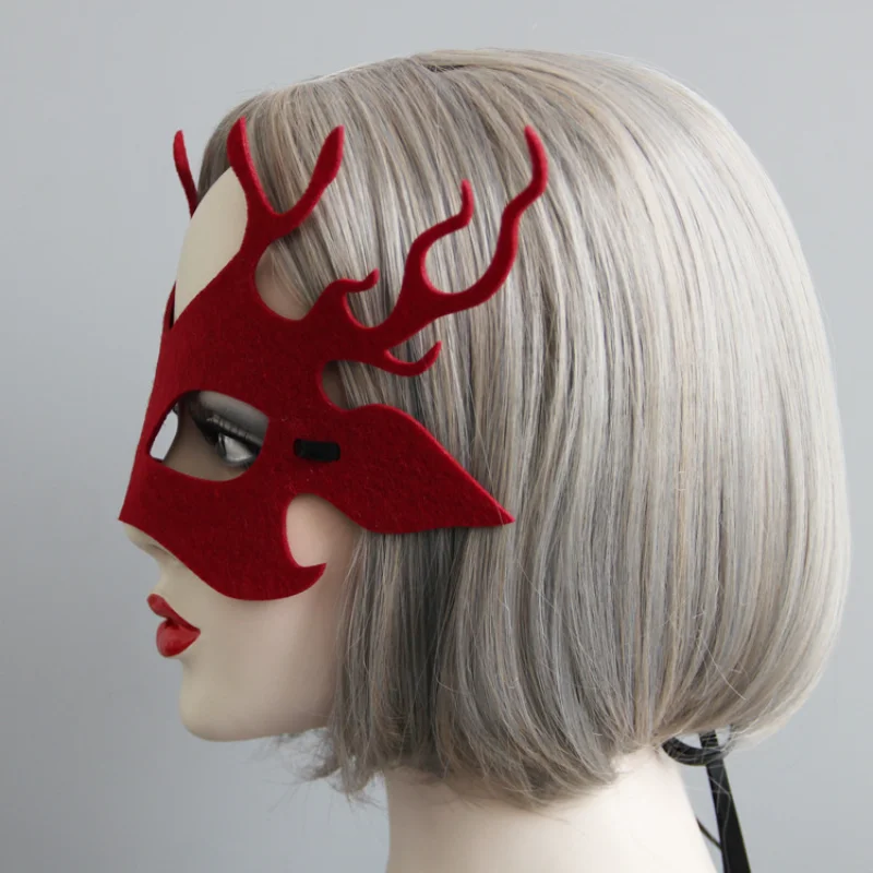 

Korean style antlers half face mask 10,000 Christmas adult dance accessories