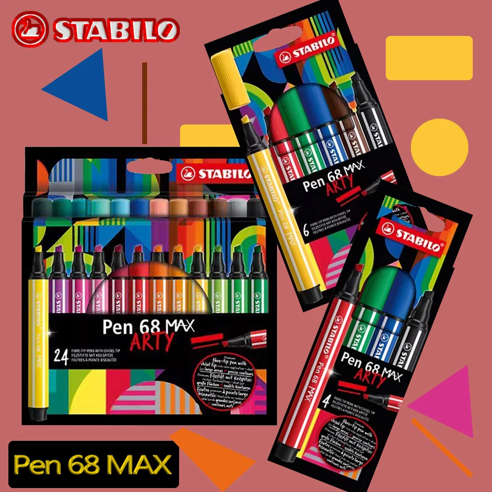 4/6/12/18/24Colors/set Stabilo Water Colors Pen Art Markers Painting for Elementary School Students Washable Stationary