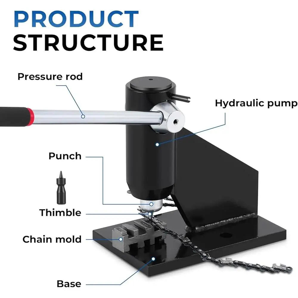 Chainsaw Chain Breaker Tool Set with Rivets Removal Pliers Two Punches Cold Rolled Steel Compact Handheld Maintenance Equipment