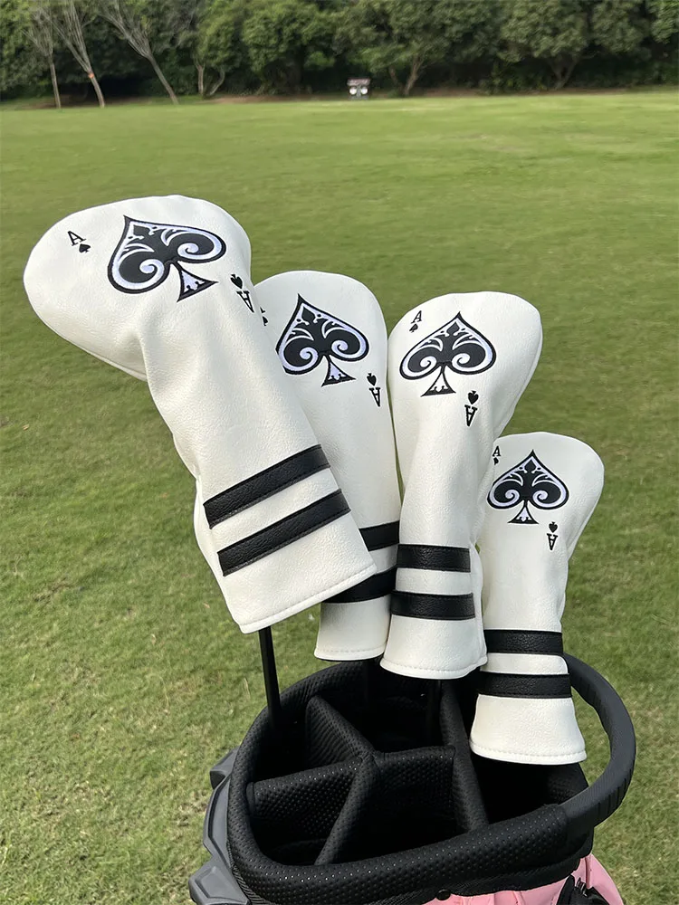 新しいポーカーパターンゴルフクラブヘッドカバー、ドライバーカバー、アイアンカバー、パターカバー、ボールヘッドプロテクターキャップカバー、男性用ゴルフアクセサリー