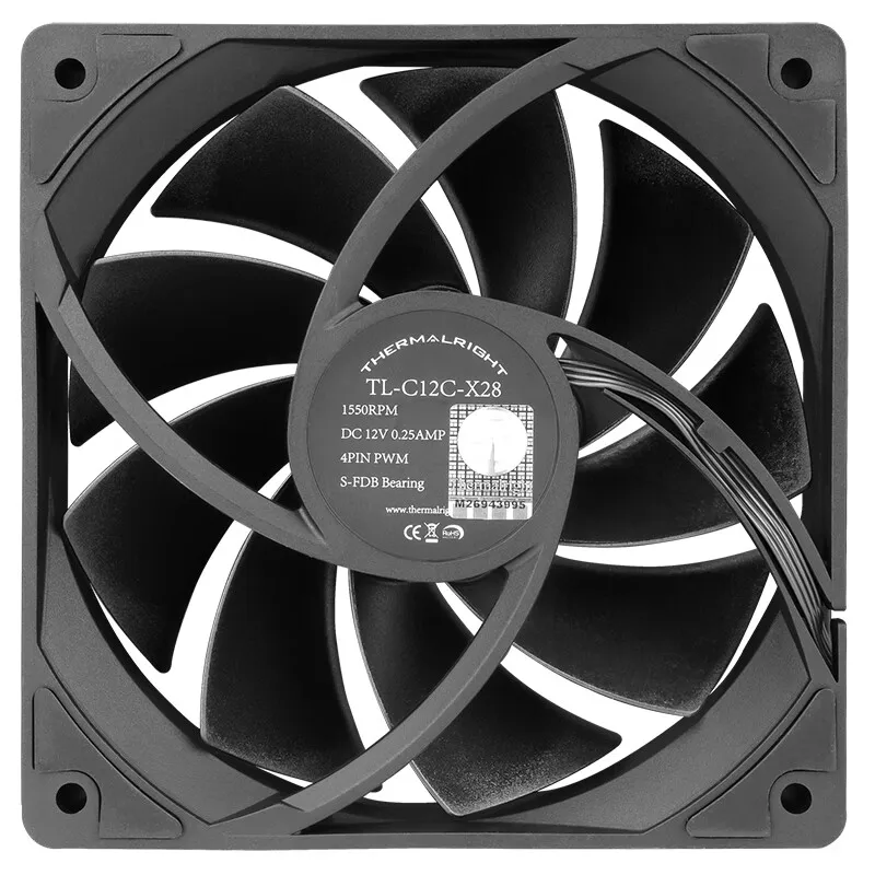 Thermalright TL-C12C-X28 Computer case cooling fan，120x120x28mm/28mm Thickness/S-FDB Bearing/High Performance CPU Cooling Fan