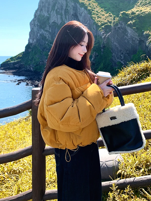 Manteau d'hiver pour femme en duvet de canard blanc 90% - Style coréen - Coupe ample - Écologique - Nouveau - Chaud