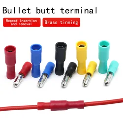 100pcs/50pairs Assorted Insulated Female & Male Crimp Wire Terminals Brass Insulated Male Female Bullet Quick Splice Wire
