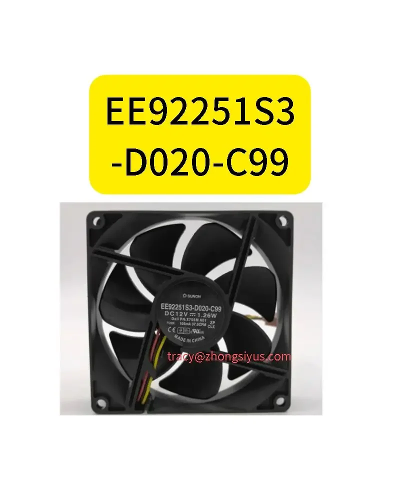 New EE92251S3-D020-C99 12V 1.26A 9025 3-wire Server Fan