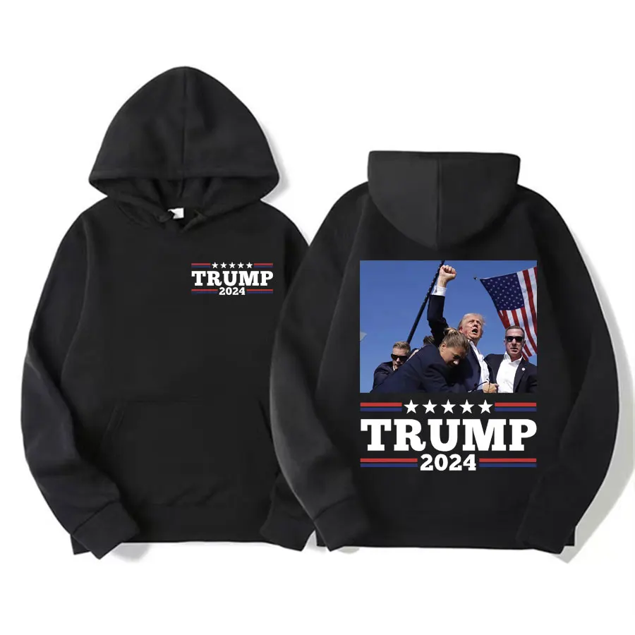 

Trump Assassination Never Surrender Hoodie Shooting Fight America Great Sweatshirts Men Women's Fashion Casual Pullovers Hoodies