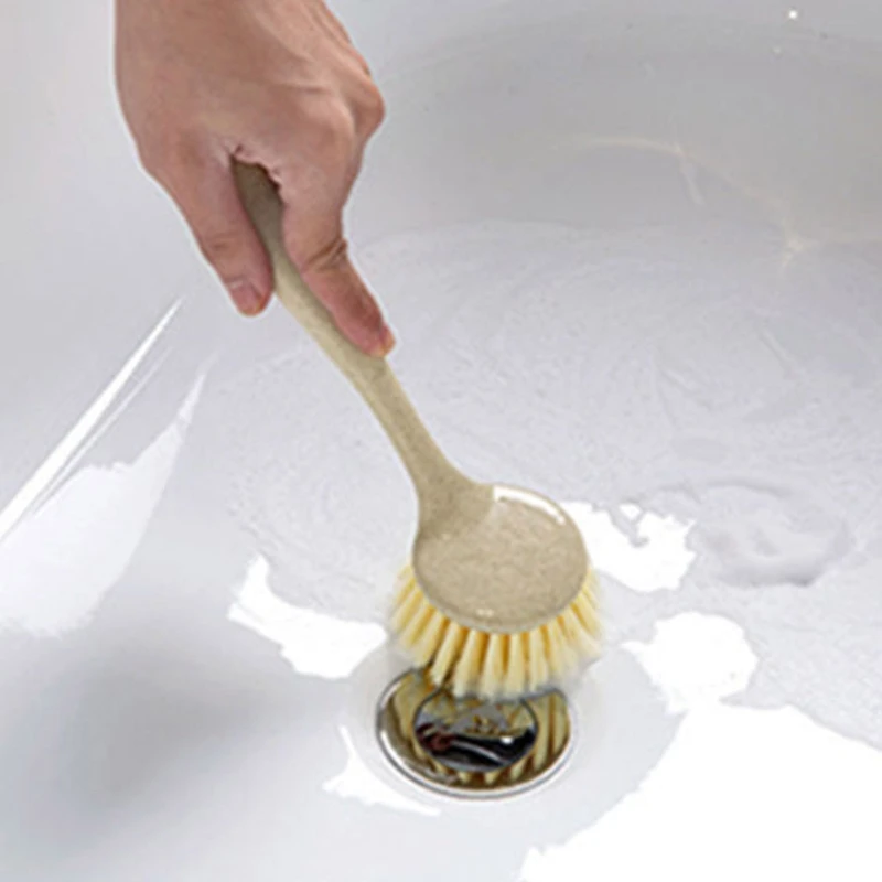 Kitchen Cleaning Brush Long Handle Pan Pot Brush Multifunctional Plate Bowl Dish Washing Brushes Stain Removal Household M68E