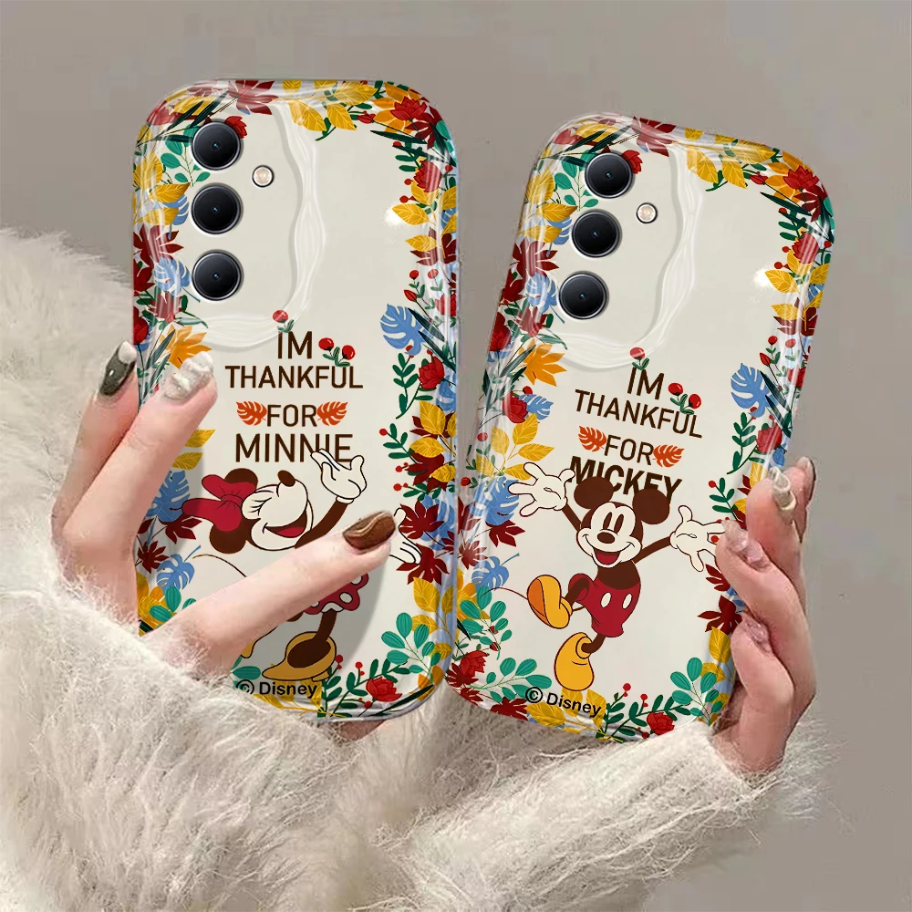 Disney Mickey Minnie 3D Wave Case For OPPO Realme 12 11 10 9 8 7 7i 6 5 Pro Plus C67 C55 C31 C35 C11 C12 C15 C20 C21Y Cover