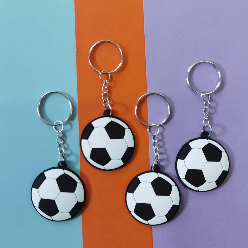 PVC Football Flexible Rubber Key Chain Cartoon Automobile Hanging Ornament keychain charms Fashion key chain accessories