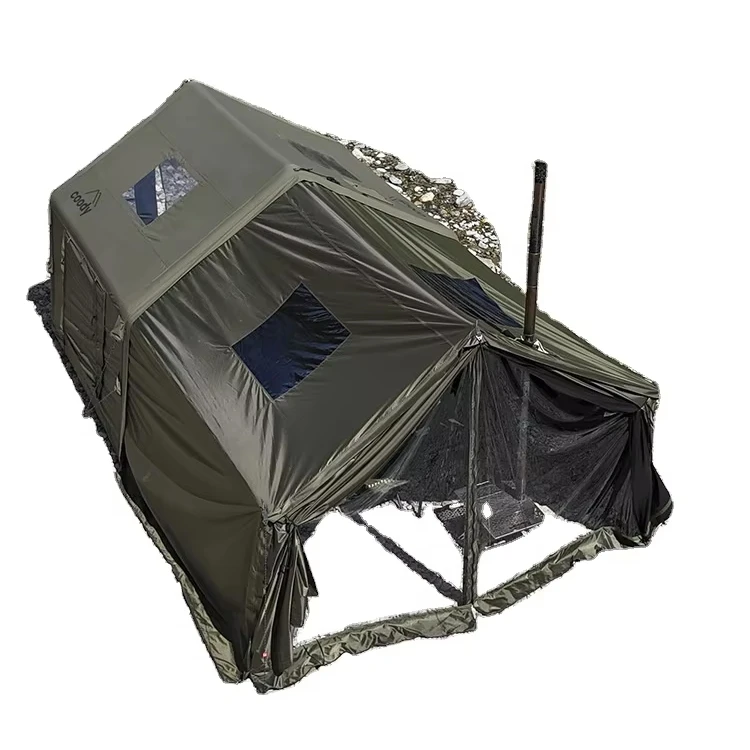 

Надувная четырехсезонная водонепроницаемая портативная хлопковая палатка, расширительный зал, быстрое автоматическое открытие для зимнего кемпинга на открытом воздухе