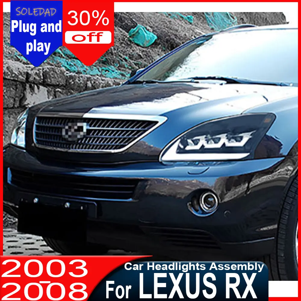 LED  Head Lamp For Lexus RX LED Headlight 2003 2004 2005 2006 2007 2008 Accessories RX350 RX300 Front DRL Signal Lights Assembly