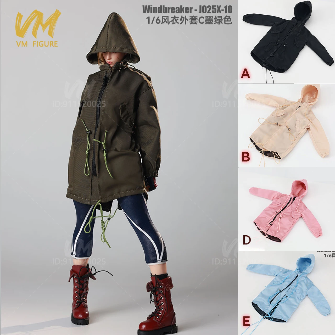 JO25X-10 1/6 오버코트 트렌치코트 재킷 윈드브레이커 코트 의류 모델 12인치 남녀 군인 액션 피규어 바디 인형 장난감