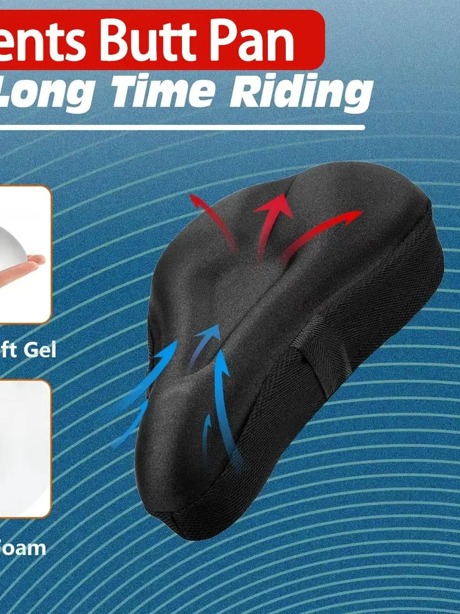 AliExpress pinmoap Bicycle Seat Cover Thickened Soft Gel Seat Cover Road Bike Mountain Bike Thickened Soft Cushion Bicycle Breathable Seat Cover