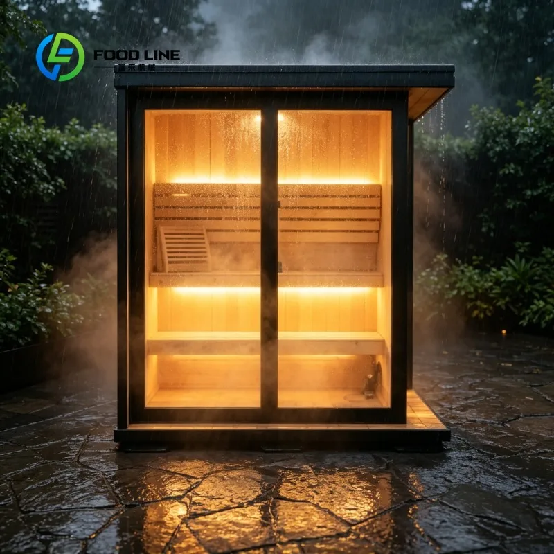 Serene Indoor Steam Sauna Room with Multi Level Ergonomic Benches and Warm LED Lighting for Family Home Relaxation Customized