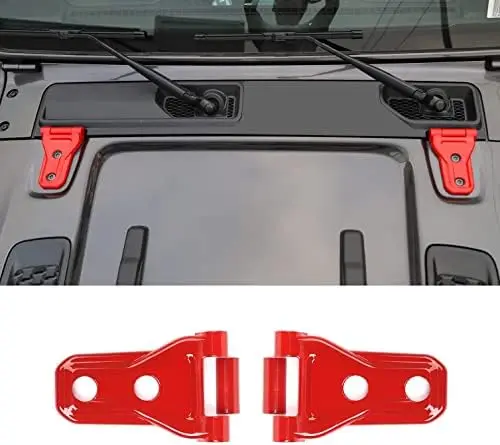 

Hood Hinge Cover Trim Kit for 2018-2025 Wrangler JL/JLU & Gladiator JT – Red