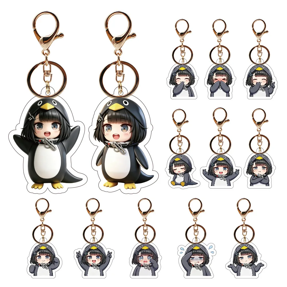 Game Arknights: Endfield Gugu Gaga Penguin Cute Chibi 2D Acrylic Keychain Anime Handbag Charms Phone Backpack Accessories Gifts