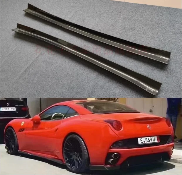 For Ferrari California 2009 2010 2011 2012 2013 2014 Real Carbon Fiber Side Skirts Aprons Extension Lip Body Kits