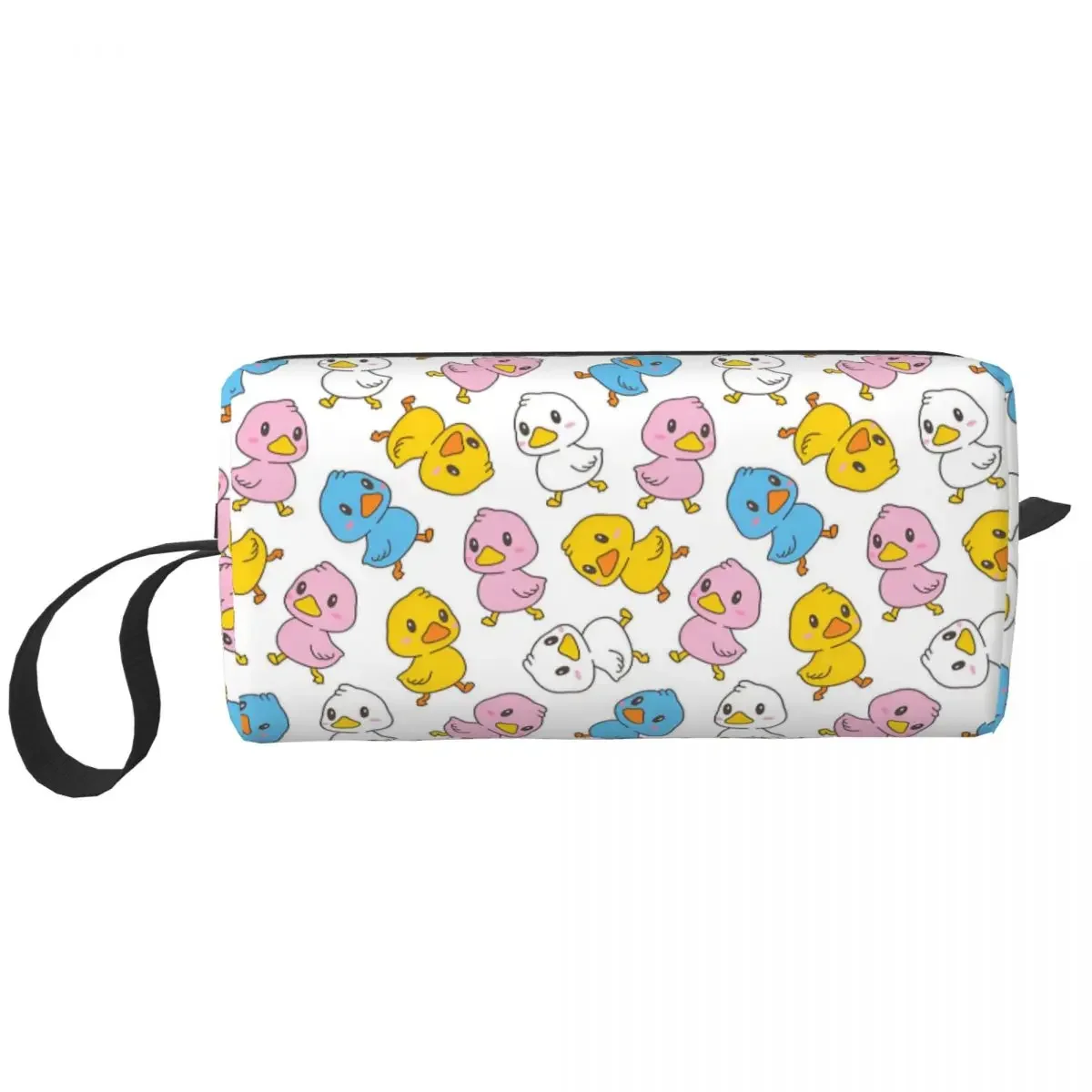 Custom Cartoon Duck Walking Pattern Cosmetic Bag Women Cute Large Capacity Makeup Case Beauty Storage Toiletry Bags Dopp Kit Box