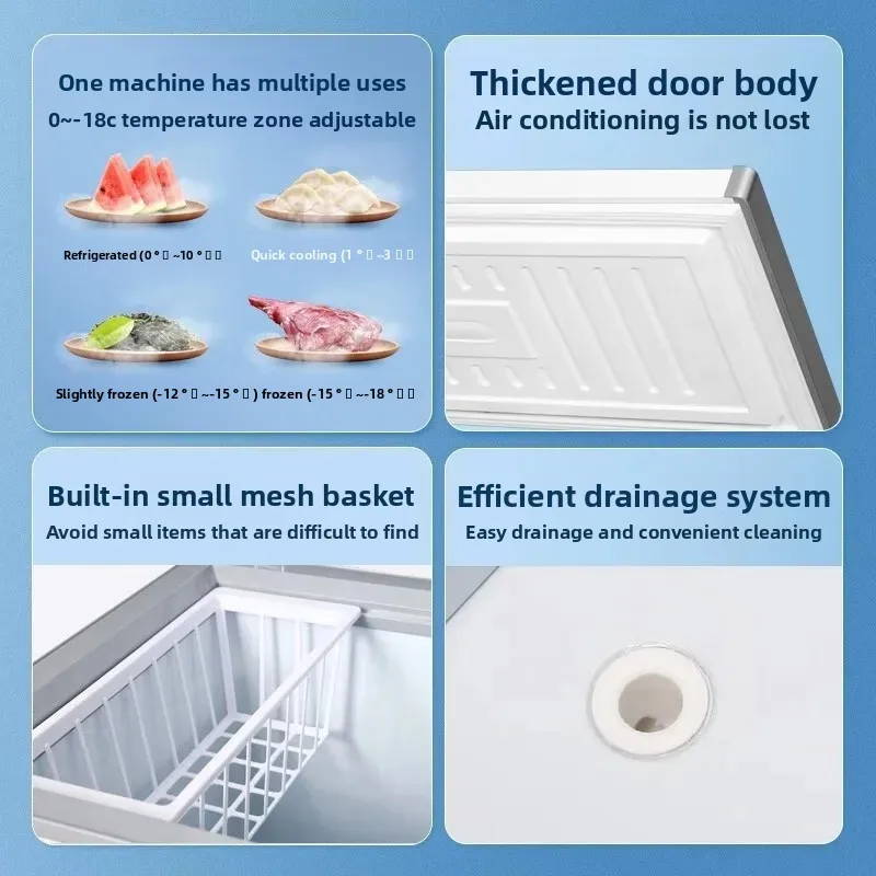 Energy-saving small freezer household small fully frozen refrigerated dual-purpose freezer mini frost reduction commercial