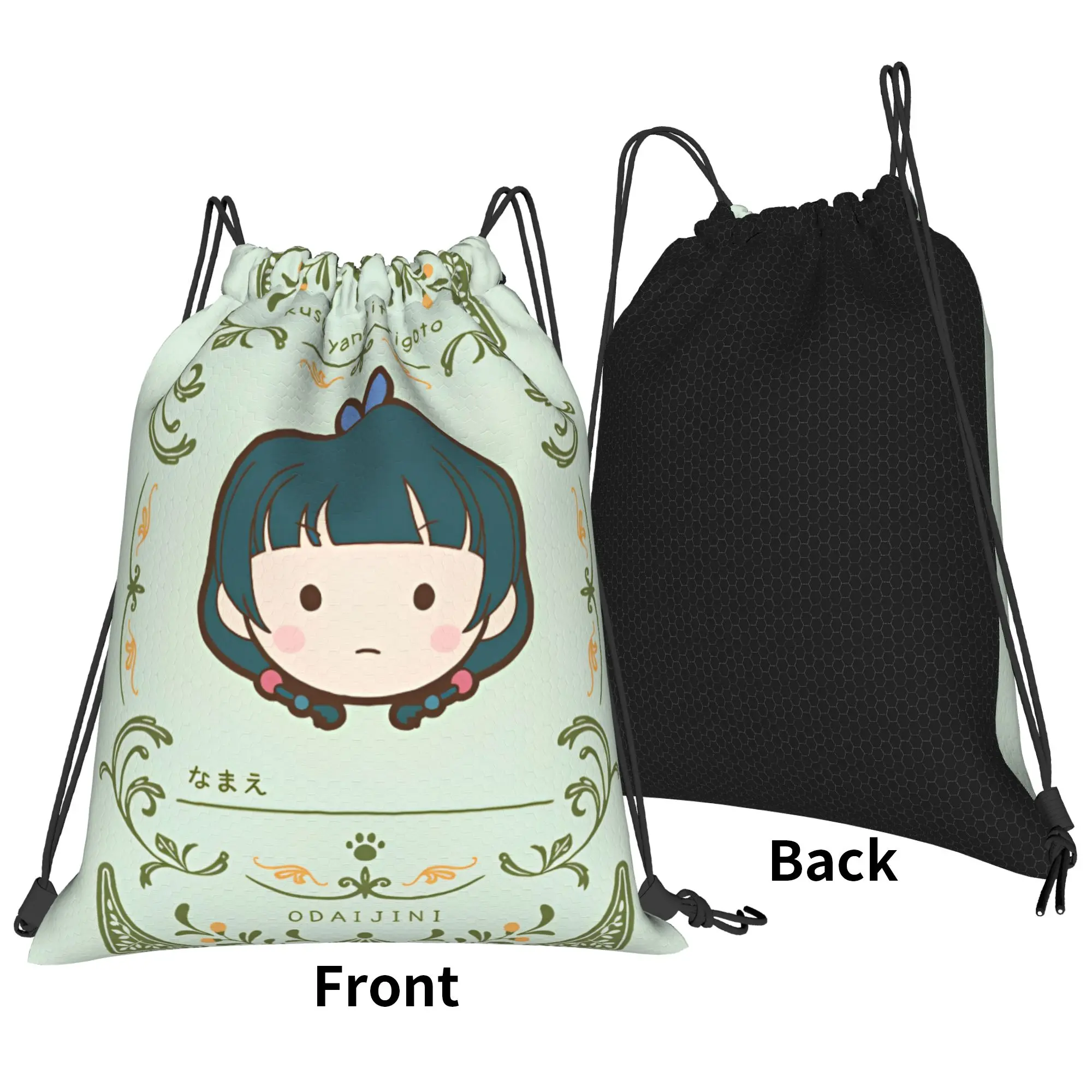 Maomao Anime Drawstring Bag  Minimalist Lightweight Sackpack String Bags Men Sports Camping Backpack